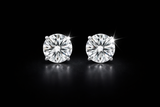 Martini Setting Round Solitaire Stud Earrings