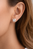 Martini Setting Round Solitaire Stud Earrings